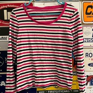 Tommy Hilfiger Pink and Navy Long Sleeve